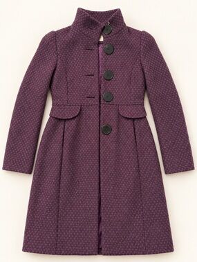 Urban Behavior Plum Textured Button-Front Pea Coat